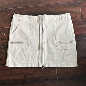 Elegant Tan Zippered Women's Mini Skirt